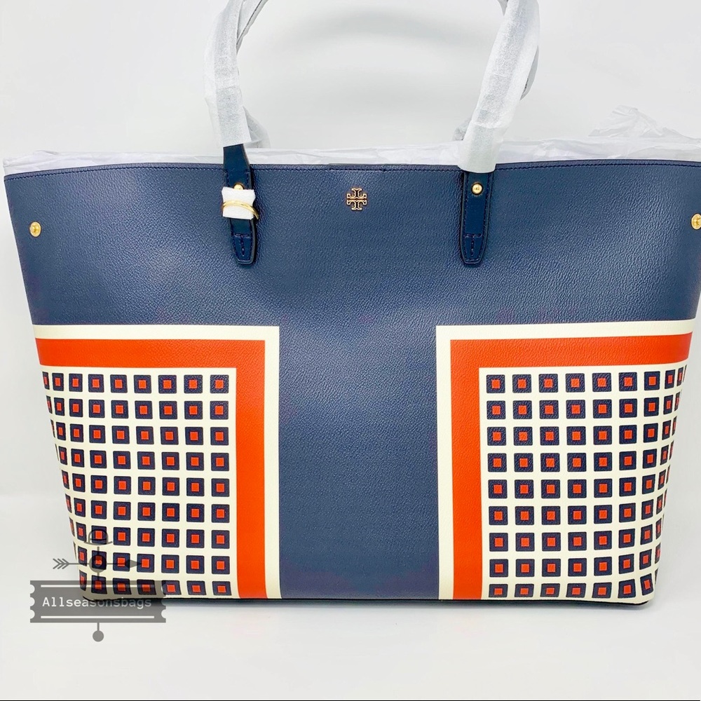 Tory burch Kerrington Milano navy Square Tote Bag - Picture 1 of 6